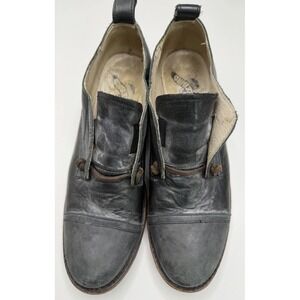 Freebird Mabel Shoes Black Leather Cap Toe Slip On Oxfords Size 9‎